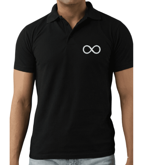 Infinity Symbol Embroidered Polo T shirt