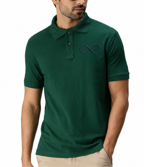 Infinity Symbol Embroidered Polo T shirt