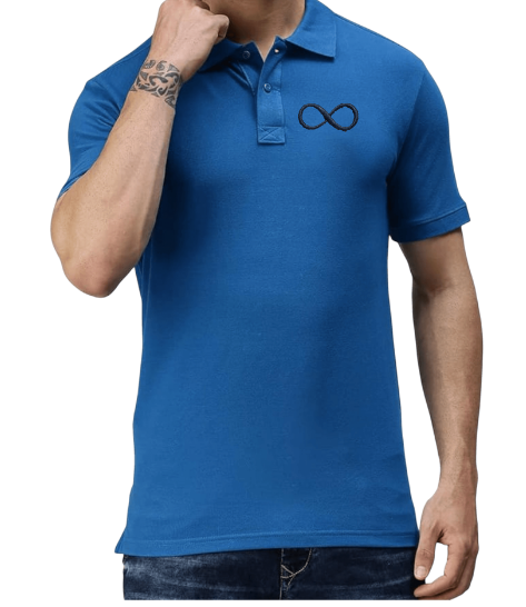 Infinity Symbol Embroidered Polo T shirt