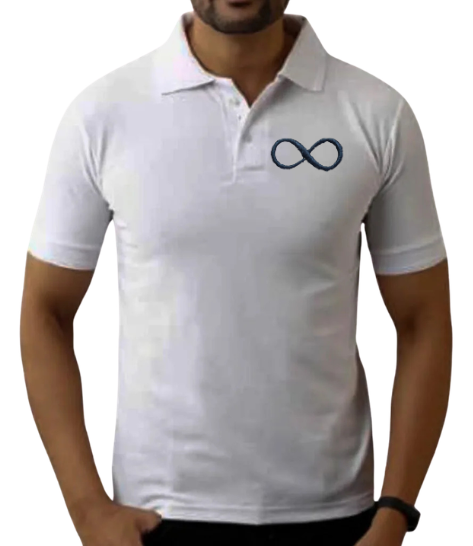 Infinity Symbol Embroidered Polo T shirt