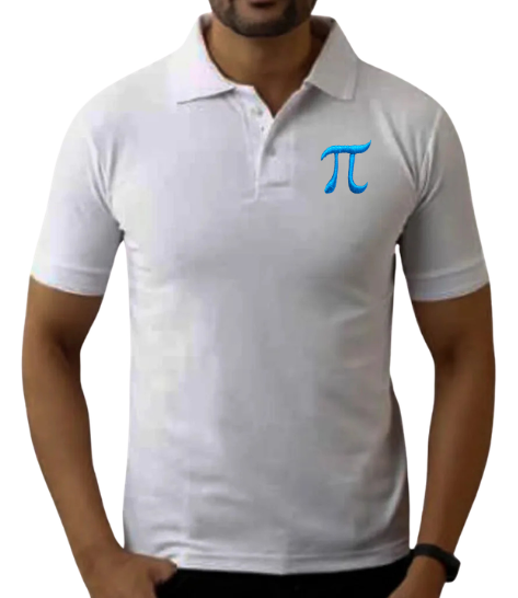 Pie Symbol Embroidered Polo T shirt