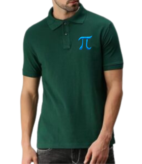 Pie Symbol Embroidered Polo T shirt